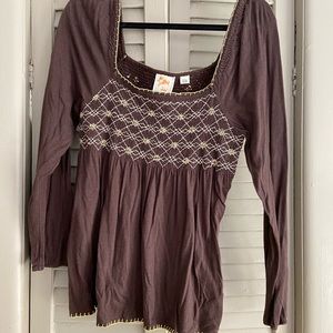 Anthropologie shirred baby doll top